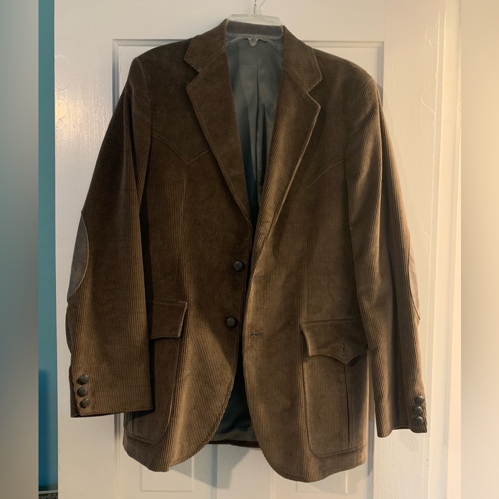 Vintage Kenny Roger’s Brown Western Corduroy Blazer with ellbow patches